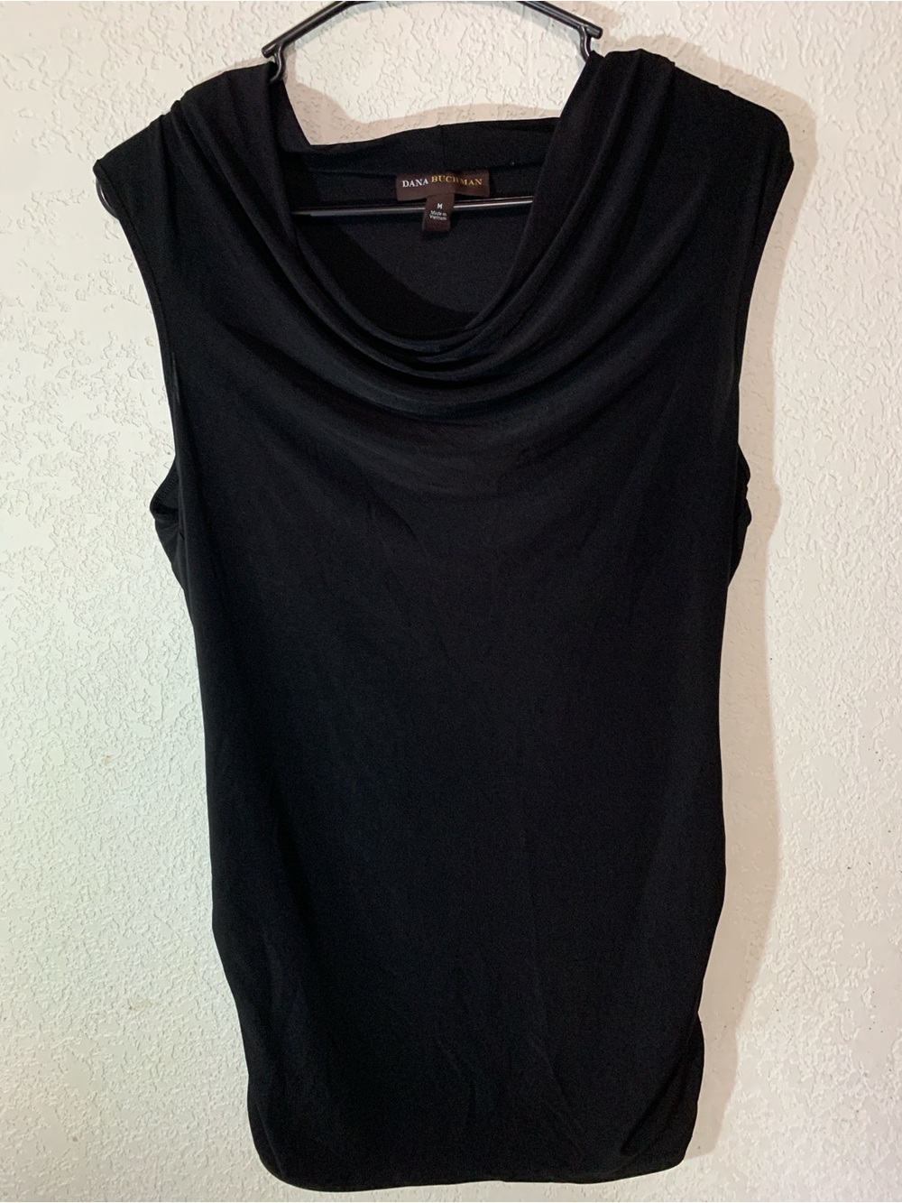 Dana Buchman Black Draped Cowl Neck Sleeveless Camisole